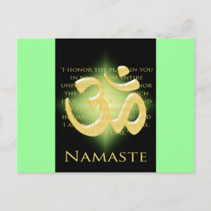 Postal Om en negro y oro - Namaste