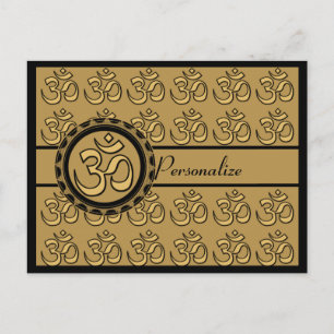 Postal Om Gold Postcard Personalizado