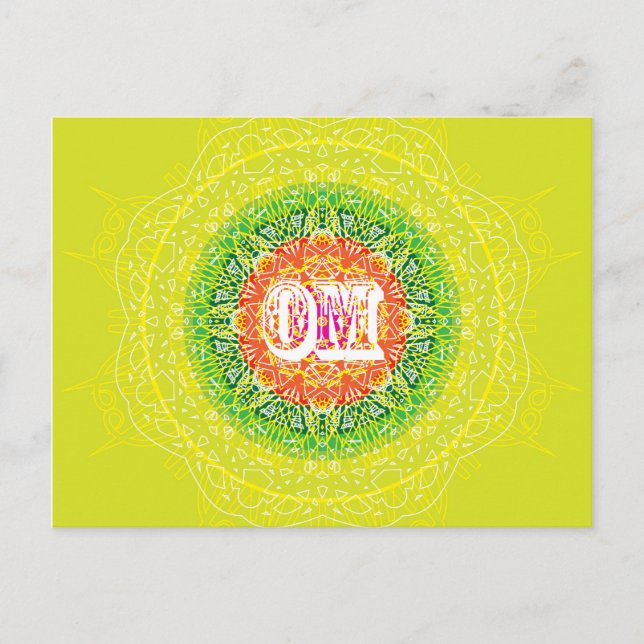 Postal Om Mandala Design para Yoga (Anverso)