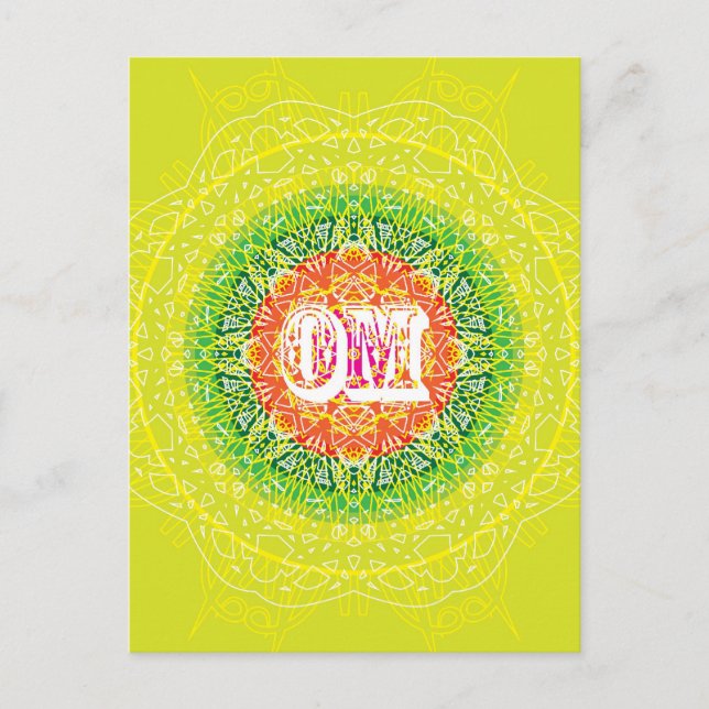 Postal Om Mandala Design para Yoga (Anverso)