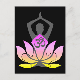 Postal OM Namaste Espíritu Lotus Flor Yoga Pose