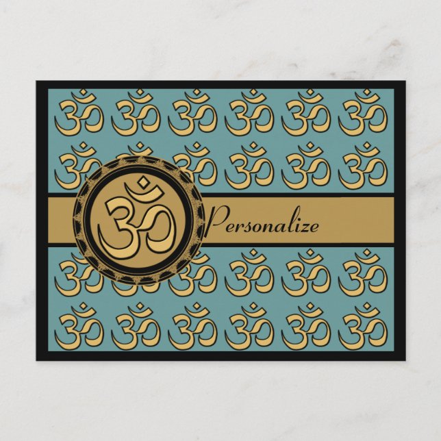 Postal Om Postcard Personalize-Elija el color de fondo (Anverso)