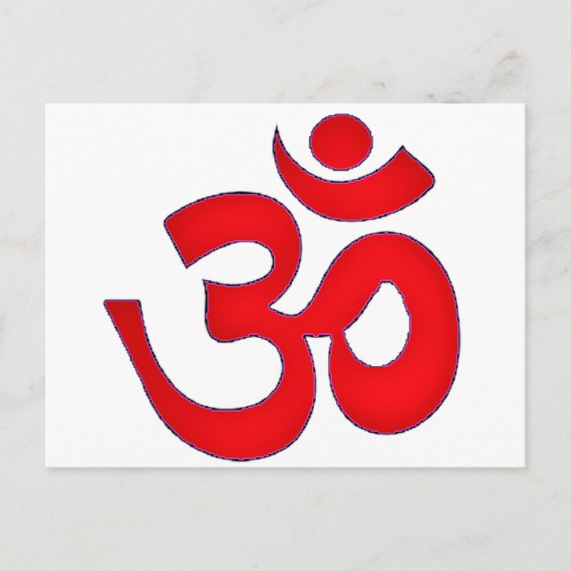 Postal OM rojo, AUM, SANSKRIT, MANTRA, TANTRA, YOGA (Anverso)