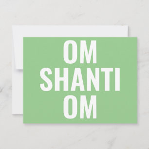 Postal Om Shanti Om Green White Sanskrit Mantra