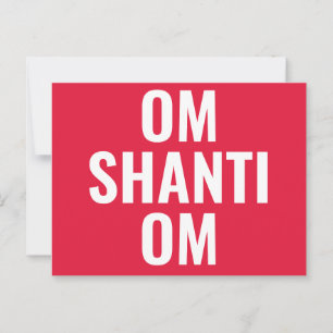 Postal Om Shanti Om Rojo Blanco Mantra Sánscrito