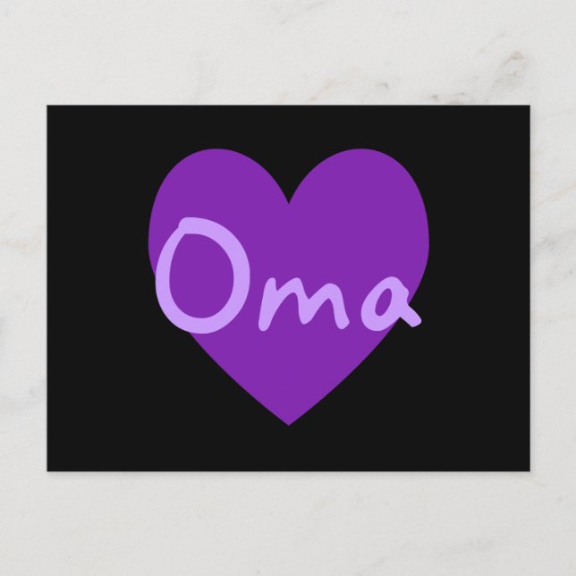 Postal Oma en púrpura (Anverso)