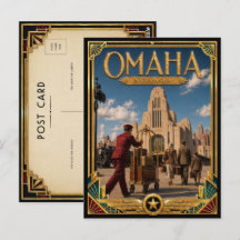 Omaha Nebraska Arte Deco Vintage Edad Dorada