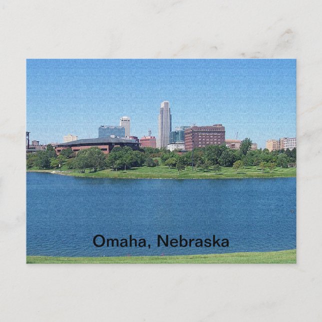 Postal Omaha, Nebraska Skyline on Canvas (Anverso)