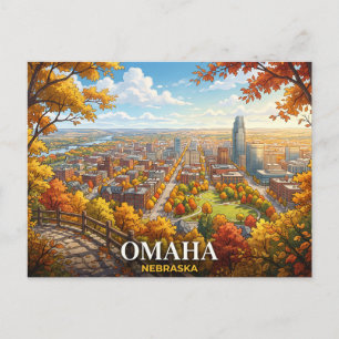 Postal Omaha Nebraska Viaje Anime Paisaje urbano de oto