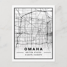 Postal Omaha Texas Poster de Mapa de la Ciudad de Viajes 