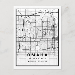 Postal Omaha Texas Poster de Mapa de la Ciudad de Viajes 