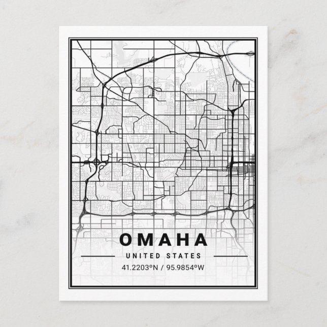 Postal Omaha Texas Poster de Mapa de la Ciudad de Viajes  (Anverso)