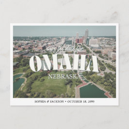Postal Omaha Wedding Save the Date Retro Skyline