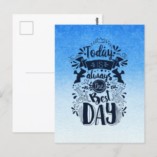 Postal Ombre Azul y blanco bucear en tonos soñados