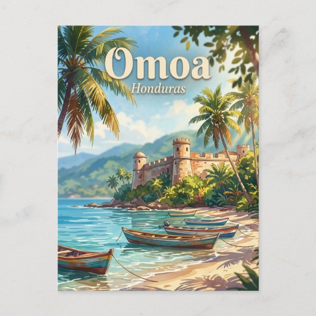 Postal Omoa Honduras (Anverso)