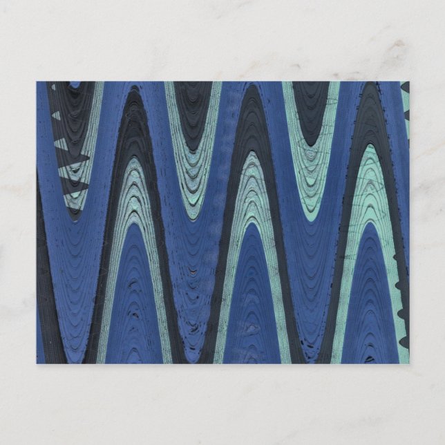Postal onda abstracta azul (Anverso)