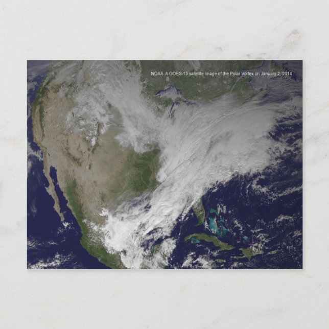 Postal Onda Fría Norteamericana Polar Vortex 2014 (Anverso)