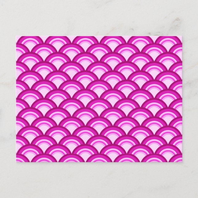 Postal Onda patrón Art Deco - tonos de orquídea (Anverso)