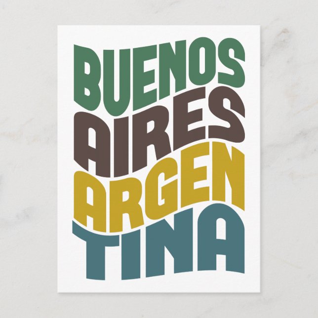 Postal Onda retro Argentina de Buenos Aires (Anverso)