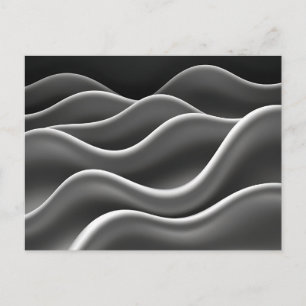 Postal Ondas abstractas monocromáticas con líneas suaves
