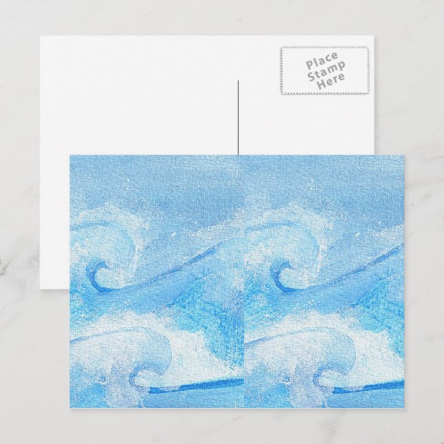 Postal Ondas azules para bebés (Anverso / Reverso)