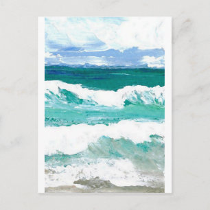 Postal Ondas bailables Obras de arte de las olas del océa