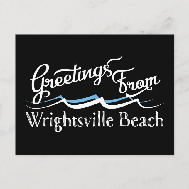 Postal Ondas de agua de la playa de Wrightsville (Anverso)