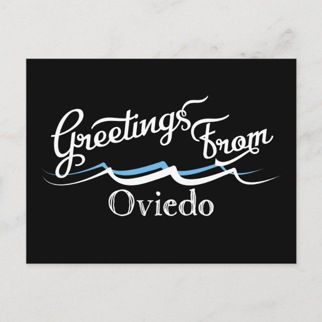 Postal Ondas de agua de Oviedo (Anverso)