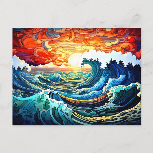 Postal Ondas épicas 12 (Anverso)