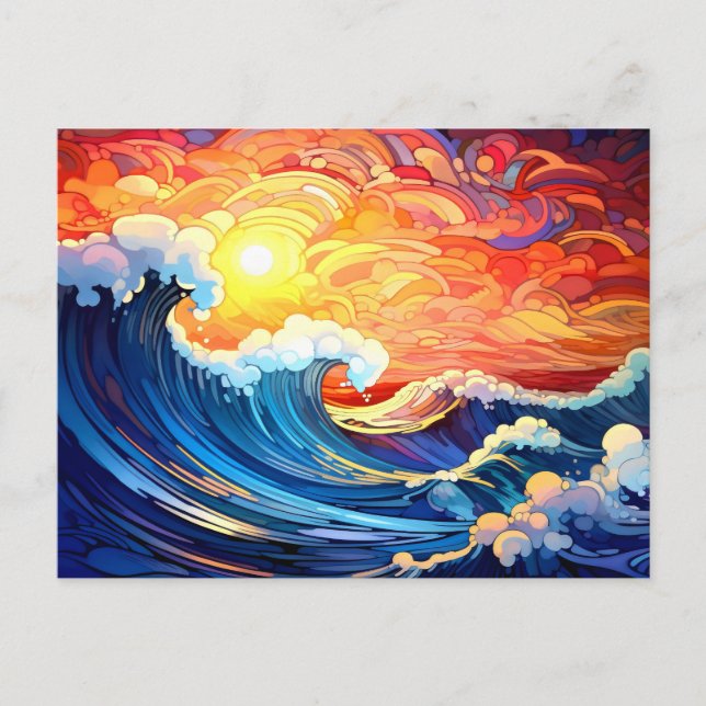 Postal Ondas épicas 4 (Anverso)