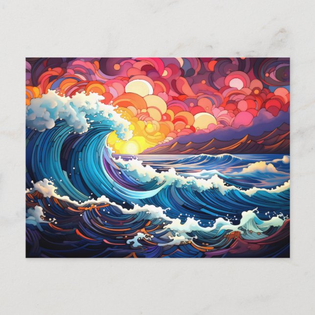 Postal Ondas épicas 9 (Anverso)