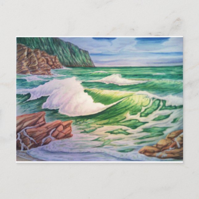 Postal ondas esmeraldas (Anverso)
