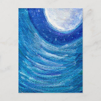 Postal Ondas iluminadas por la luna y Swirls