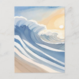 Postal Ondas oceánicas | Azul acuático