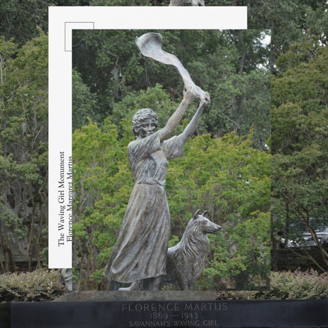 Postal Ondeando al Chica Monumento a Savannah Georgia Fot (Subido por el creador)