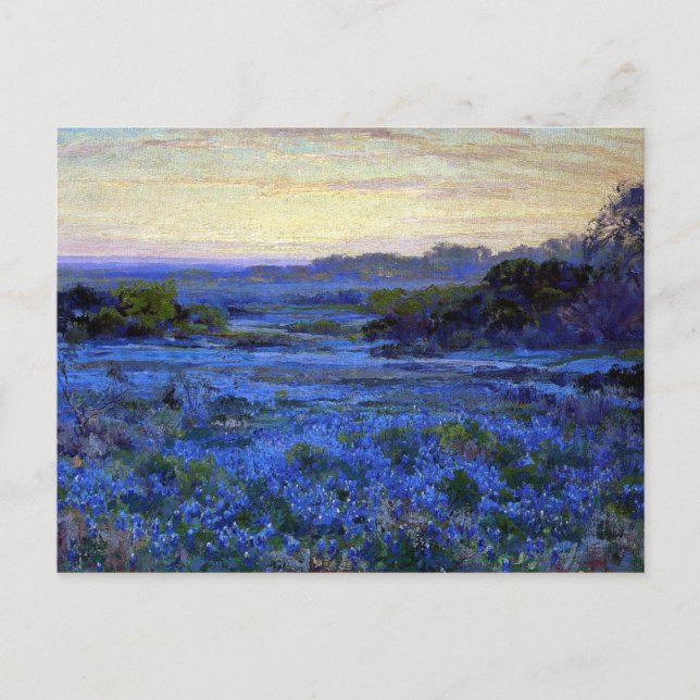 Postal Onderdonk - Escena de Bluebonnet con un Chica (Anverso)