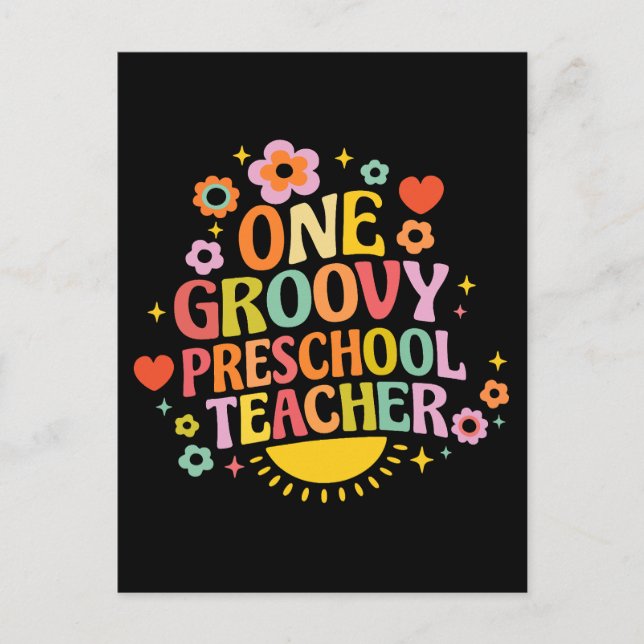Postal One groovy preschool teacher (Anverso)