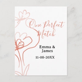 Postal One Perfect match terracotta wedding couple name f