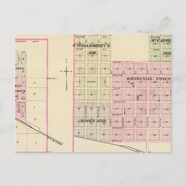 Postal O'Neill y Stuart, Nebraska (Anverso)