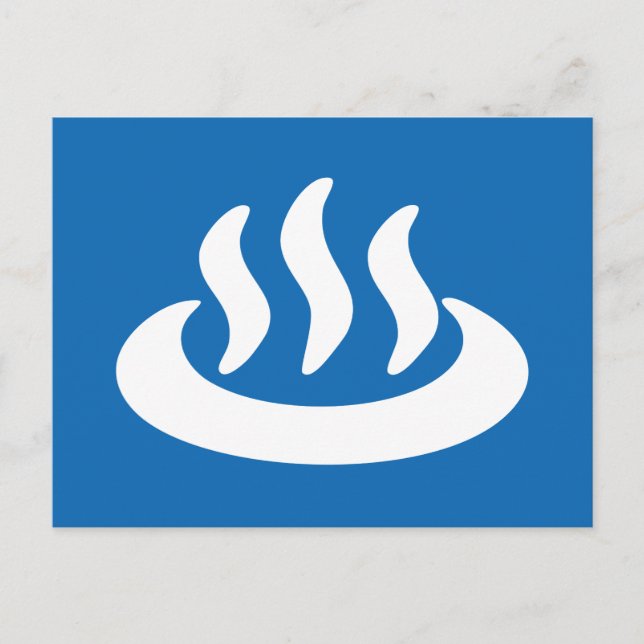 Postal Onsen ♨ Primavera Caliente 温 泉 Rótulo japonés (Anverso)