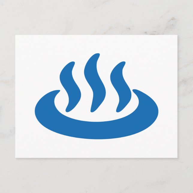 Postal Onsen ♨ Primavera Caliente 温 泉 Rótulo japonés (Anverso)