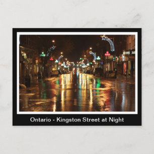 Postal Ontario, calle Kingston de noche