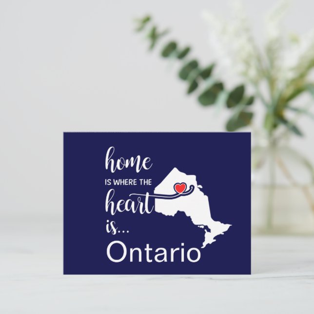 Postal Ontario Home es donde está el corazón (Anverso de pie)