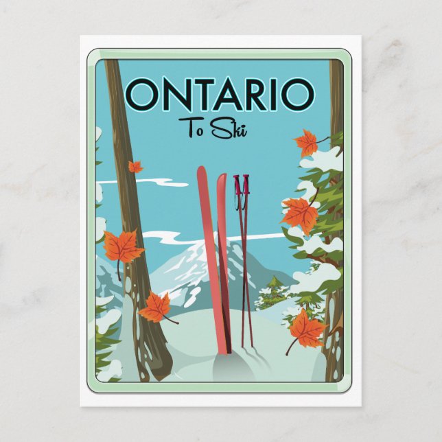 Postal Ontario para esquiar (Anverso)