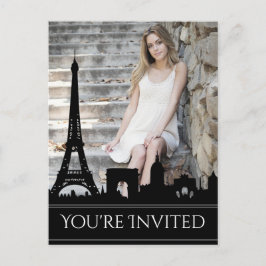 Postal Ooh La La Paris Skyline Photo Birday Party