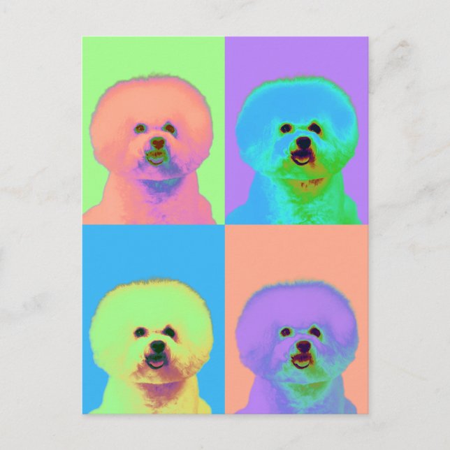 Postal Op Art - Bichon Frise - Cody (Anverso)