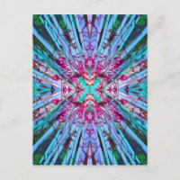 Op Art Yucca en turquesa
