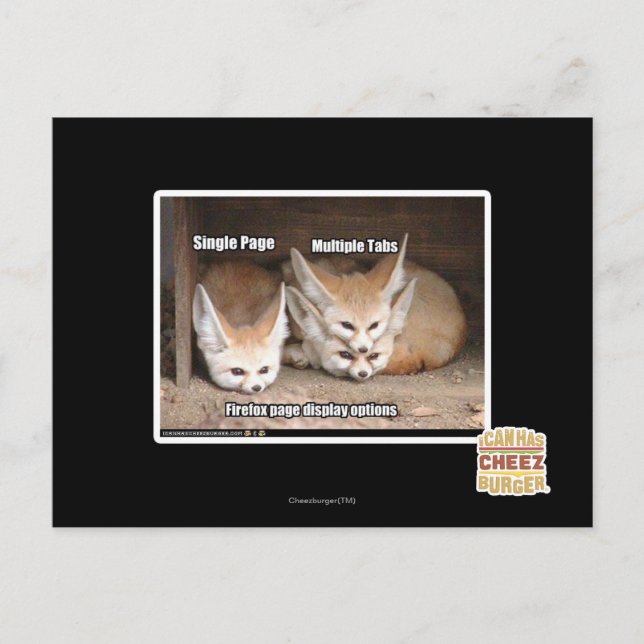 Postal Opciones de visualización de páginas (Anverso)