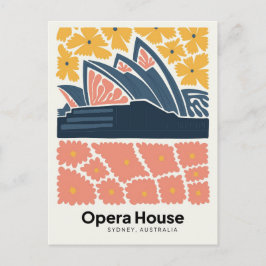 Postal Ópera Casa Sydney Australia viajes arte floral