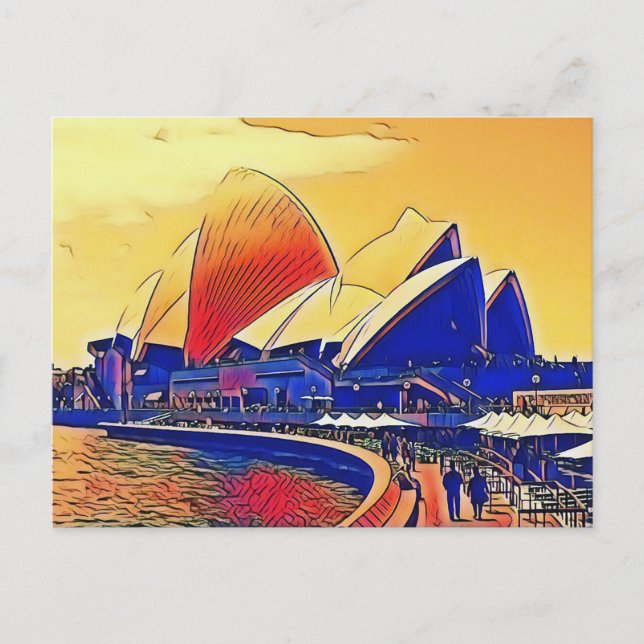Postal Ópera de Sidney de época, Australia (Anverso)